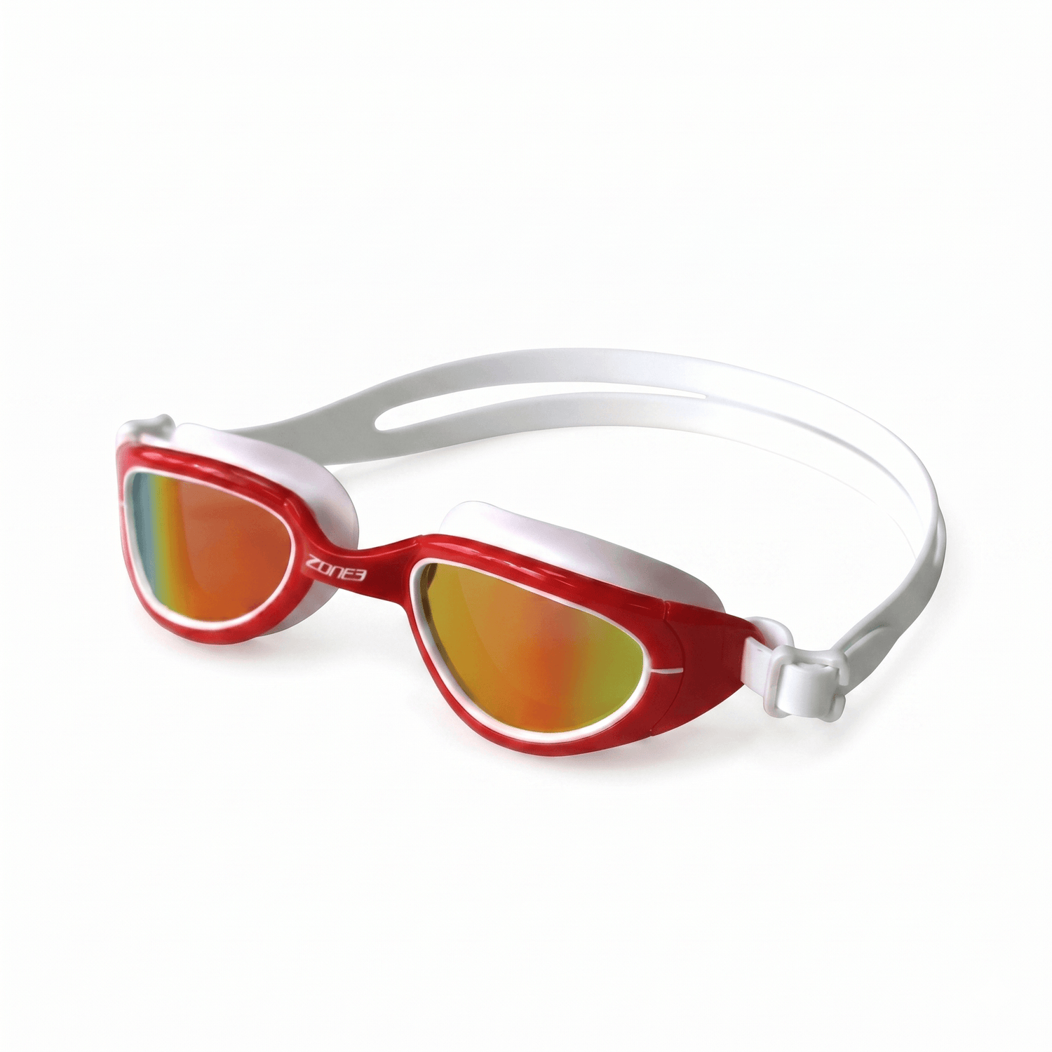 Gafas de Natación Attack en rojo y blanco sobre fondo blanco