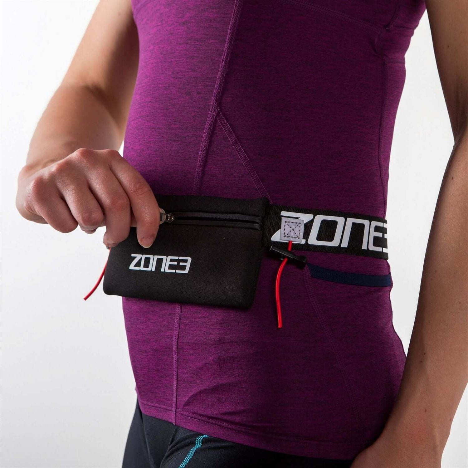 Cinturón Porta-Dorsal de Resistencia con Bolsillo de Neopreno y Almacenamiento para Geles - ZONE3