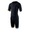 Vista frontal del trisuit Activate+ de manga corta para hombre de ZONE3 en negro, con el logotipo naranja de ZONE3 y puños multicolor en mangas y perneras.