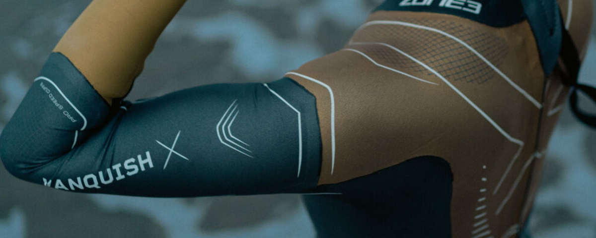 close up of the Women's Limited edition Vanquish - X wetsuit sleeve