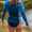 Traje de Yulex® Manga Larga Azul Mujer