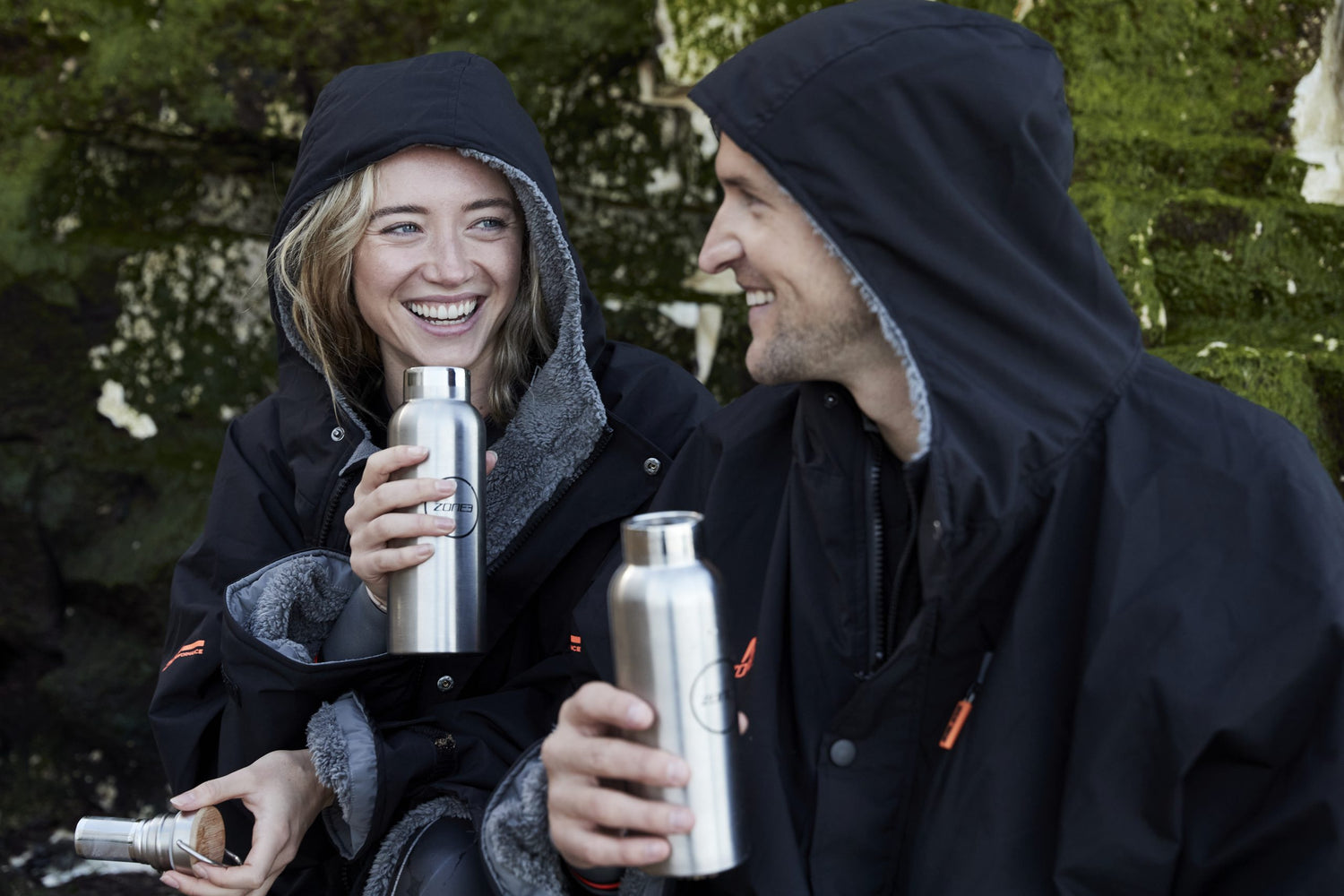 Parka con Forro Polar Heat Tech Reciclada Negra