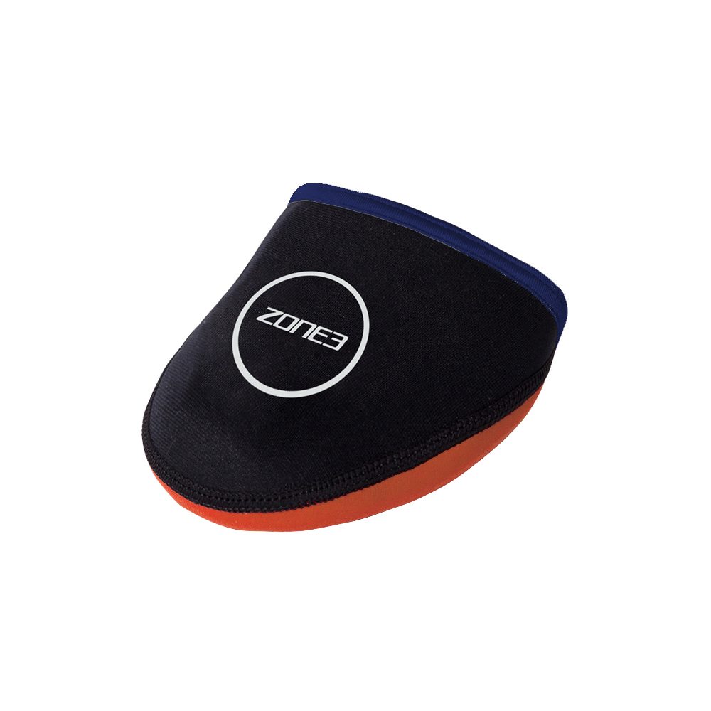 Cubrepuntas de neopreno negro con la parte inferior naranja y el logotipo de Zone3